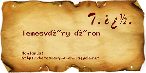 Temesváry Áron névjegykártya